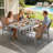 59.1"X35.4" Patio Tables With Umbrella Hole