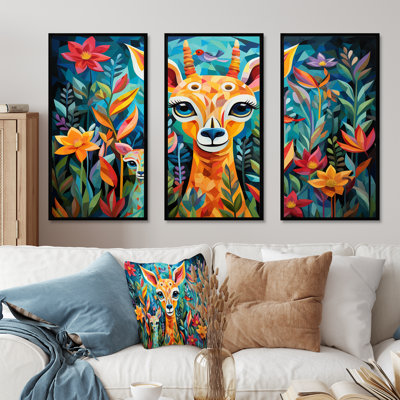 «Colorful Cute Animal Nursery II», art mural de chambre de bébé