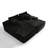 Upholstered Double Lounge Chaise Sofa Bed