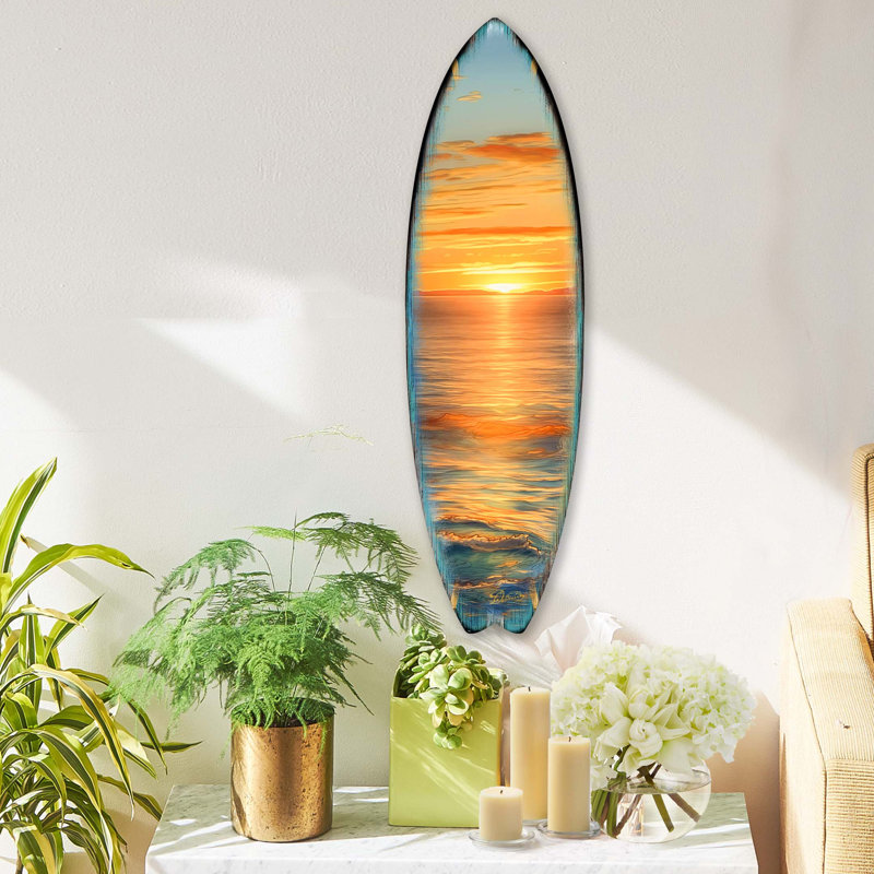 Décoration murale bord de mer Golden Waves, H 24 po x l 7 po x P 1 po