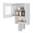 Contemporary White Wood Kitchen Storage Cabinet With Towel Hanging Rack Modern Wall Unit Glass Door And Facility