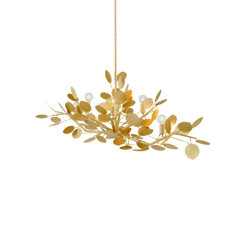 Lunaria 6 - Light Chandelier, Contemporary Gold Leaf
