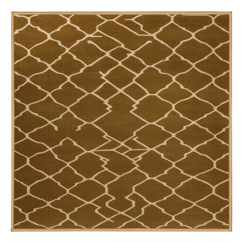 Machine Washable Trellis Brown Area Rug, Square 3'