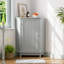 Armoire de rangement de coin de salle de bain moderne en triangle gris avec tablette réglable, panneau de fibres à densité moyenne | Idée de cadeau-300089806