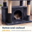 Cat Tree Tower, 130cm Tall with Extra Large Platform, Spacious Cat Condo, 2 Cozy Hammocks & Self-Grooming Brush, for Indoor Adult Cats & Maine Coon, Smoky Grey-1290062142