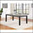Centera Grey and Black Rectangular Dining Table with Extension Leaf, Perfect for Modern and Versatile Dining Spaces