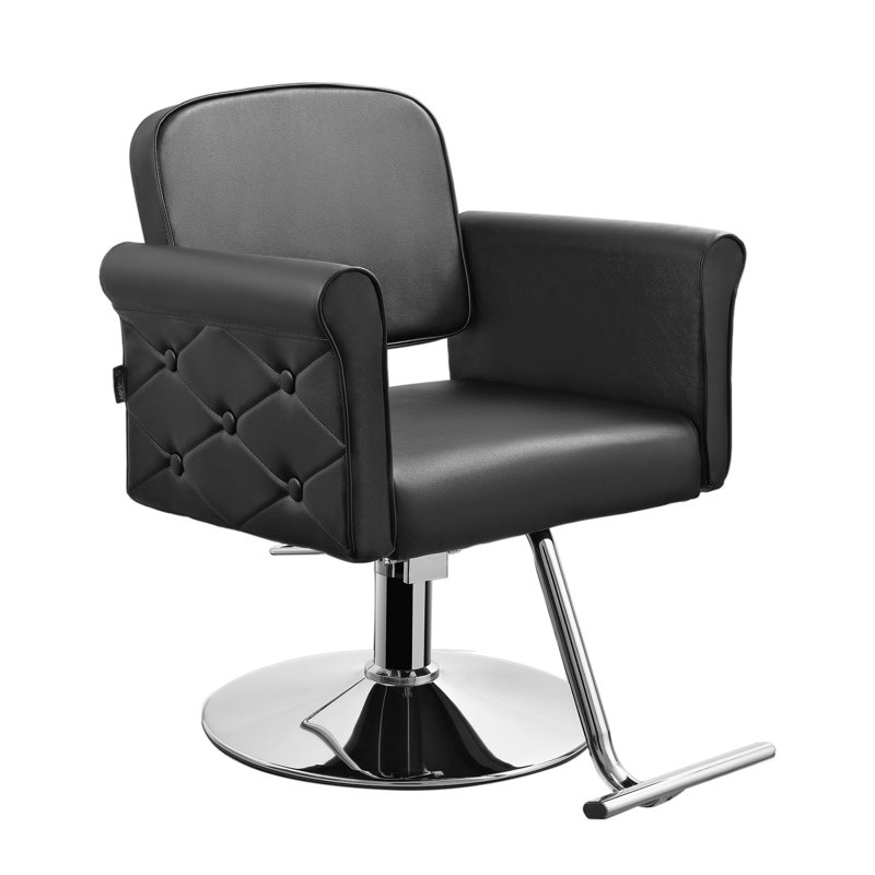 Fauteuil de coiffeur Raelynn, Similicuir noir