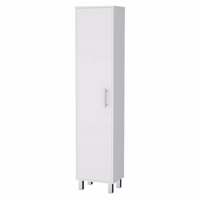 1-Door 5-Shelf Tall Storage Cabinet, White