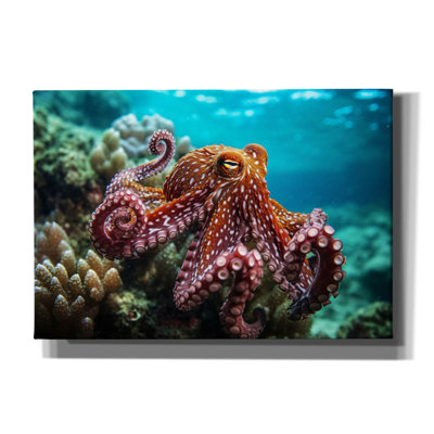 'Octopus at Sea' by Epic Portfolio, Canvas Wall Art