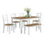 Ensemble de salle à manger 6 pièces avec banc de table et 4 chaises en blanc et chêne