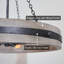Luminaire suspendu maison de campagne 4 lumières 22 po + anneau en métal au fini bois, finition bois de frêne gris + finition fer vieilli
