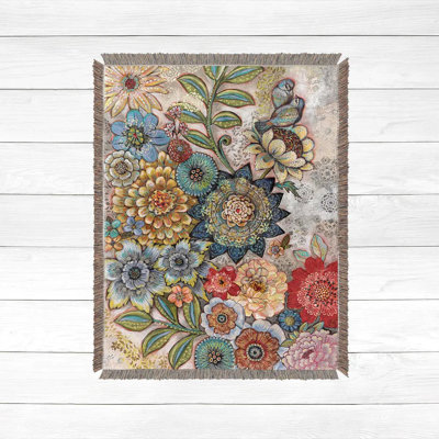 Boho Bouquet 100% Cotton Throw