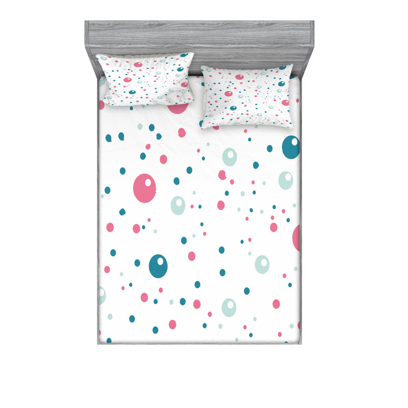 Microfiber Abstract Sheet Set, Full/Double Sheet Set with Fitted Sheet