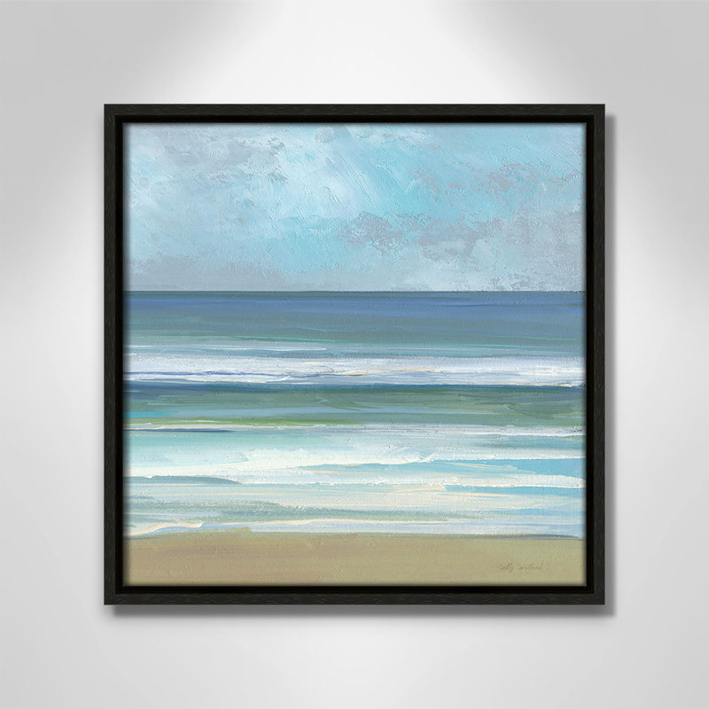 Gentle Waves II - Square Version Print by Sally Swatland, 13.5" H x 13.5" W, Espresso Floater