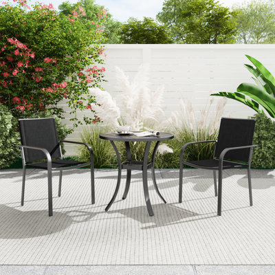 2 - Person Metal Patio Dining Set With Round Table