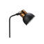Lampe de table luxueuse contemporaine en métal noir avec base circulaire dorée - Éclairage moderne de 22 po pour le salon et la chambre à coucher
