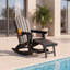 Chaise berçante pliante en PEHD Adirondack avec repose-pieds, porte-gobelet et base amovible-17830161