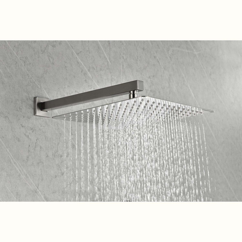 Système de douche complet avec valve brute, Nickel brossé