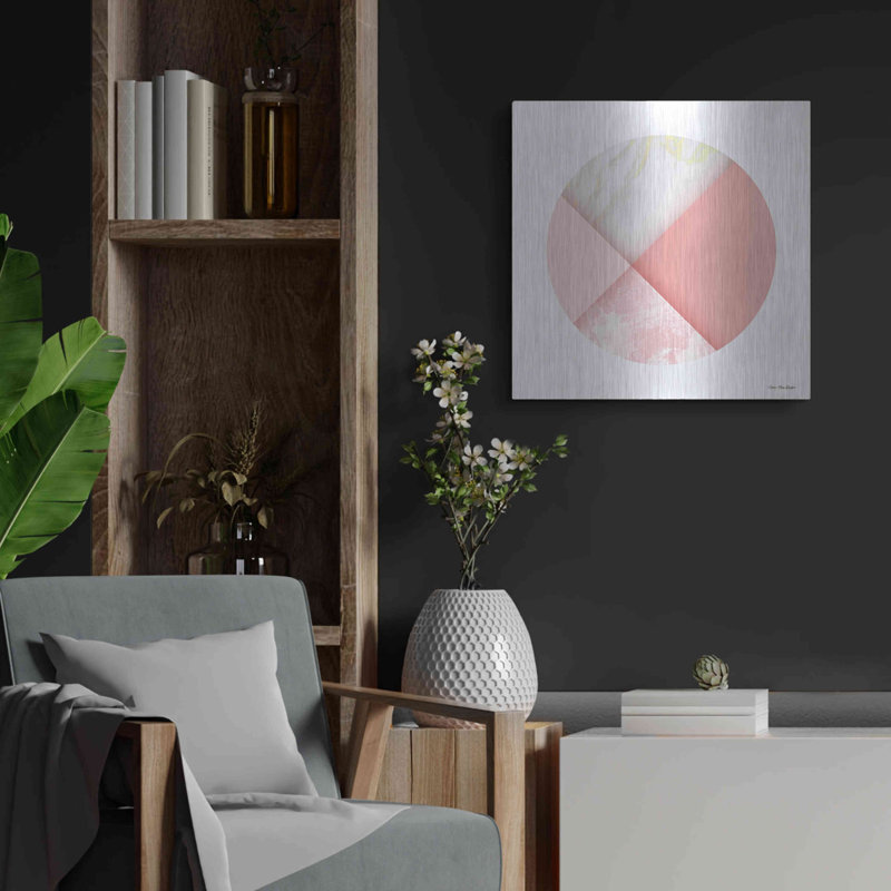 «Pink Marble Circle I» par Seven Trees Design, H 24 po x l 24 po