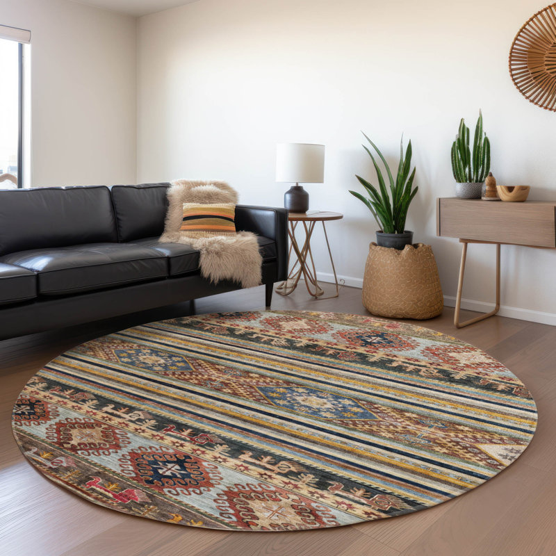 Tapis intérieur / extérieur orange Claritha, 8 pi x 8 pi