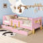 Lit plateforme simple avec tiroirs de rangement, structure de lit en bois massif avec garde-corps, petite tablette et crochets, aucun sommier nécessaire-1257944419-1257944421