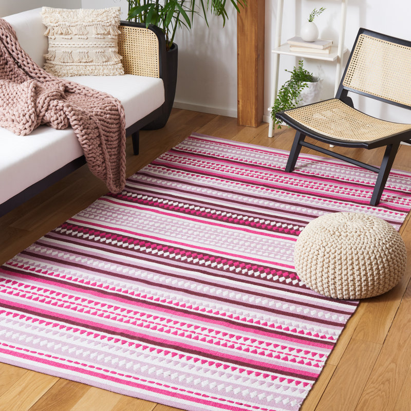 Montauk Hand Woven Cotton Striped Rug, Rectangle 4' x 6'