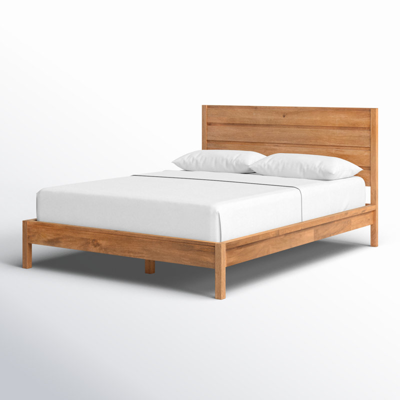 Lit en bois massif Stills, Ton moyen miel