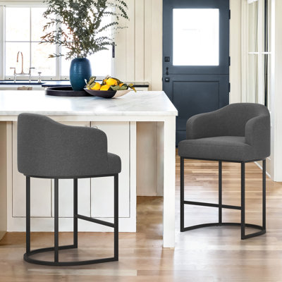 Alyce Upholstered Counter Stool with Metal Frame