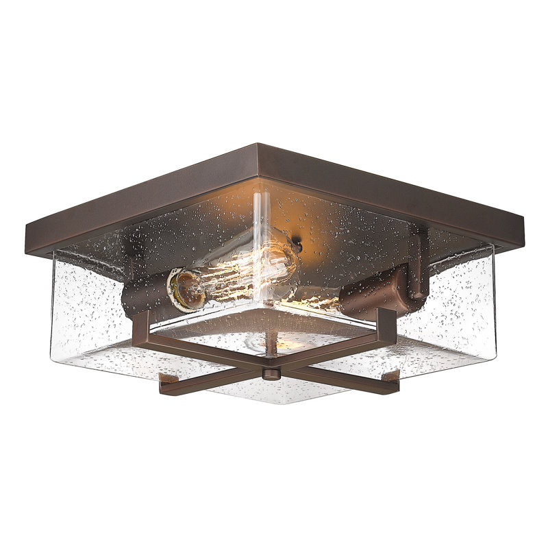 Plafonnier encastré en verre Nabbs, Bronze huilé