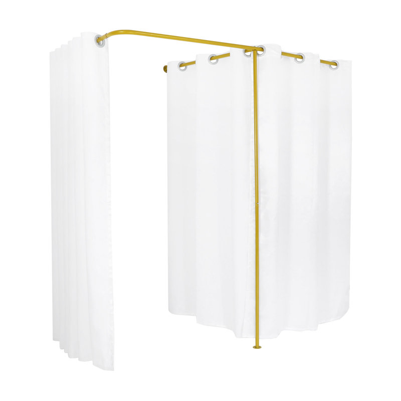 Cabine d'essayage double 2 en 1 avec rideaux d'intimité et cintre