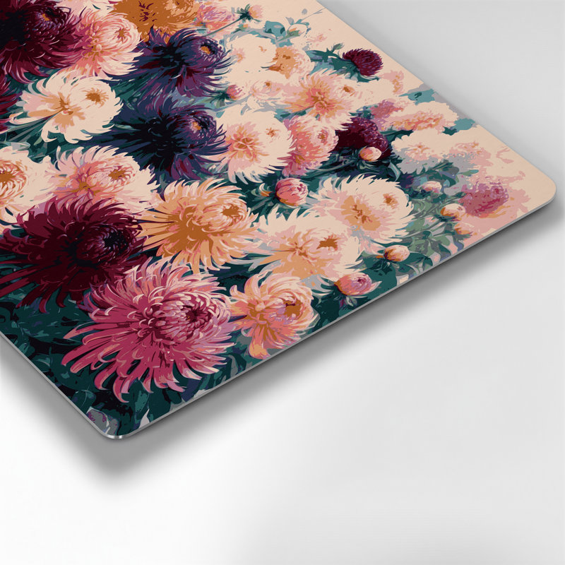 «Botanical Chrysanthemums», art mural en métal brun, H 24 po x l 36 po