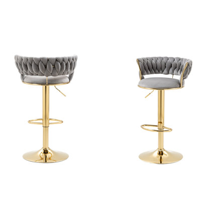 Ahnyla Swivel Upholstered Adjustable Height Counter Stool
