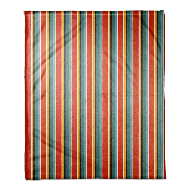  Jeté à rayures, rouge