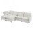 Modern Large U-Shaped Modular Sofa, Freely Combinable 6-Seater Sofa, Convertible To Sofa Bed