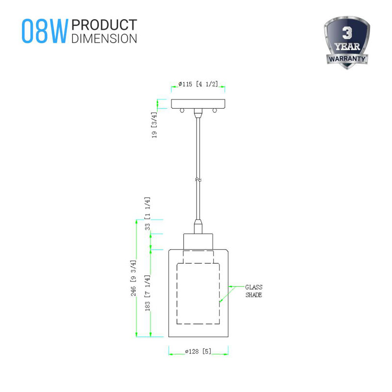 Luminaire suspendu simple 1 lumière Nilgun
