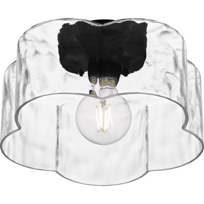 Plafonnier semi-encastré noir mat 1 lumière Lilly