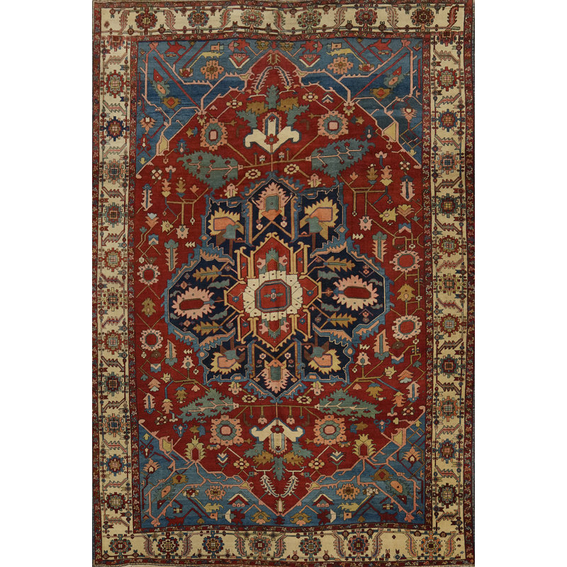 Tapis traditionnel à teinture végétale pré-1900 11 x 14