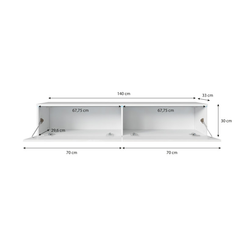 Dostie TV Stand for TVs up to 60", White Gloss Wotan