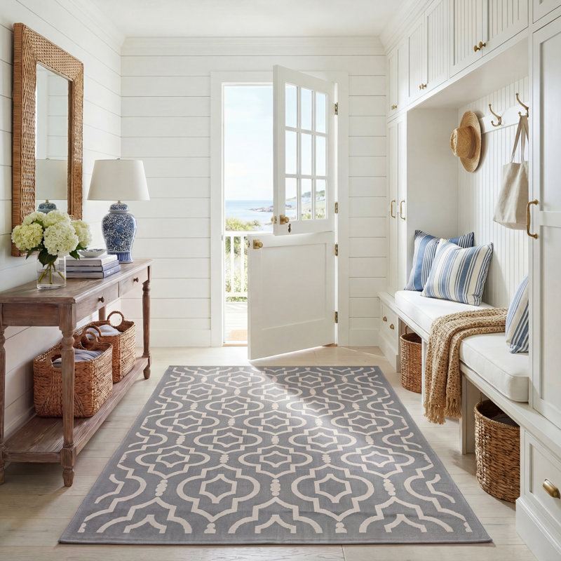 Herefordshire Performance Geometric Indoor/Outdoor Area Rug, Rectangle 5'3" x 7'7"