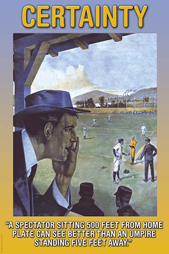 « certitude » par wilbur pierce, affiche rétro, 66" H x 44" W