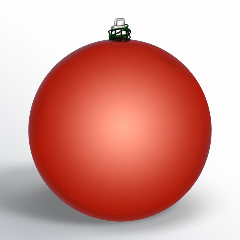 Holiday Décor Ball Ornament, Bittersweet Shiny, 4" H x 4" W x 4" D