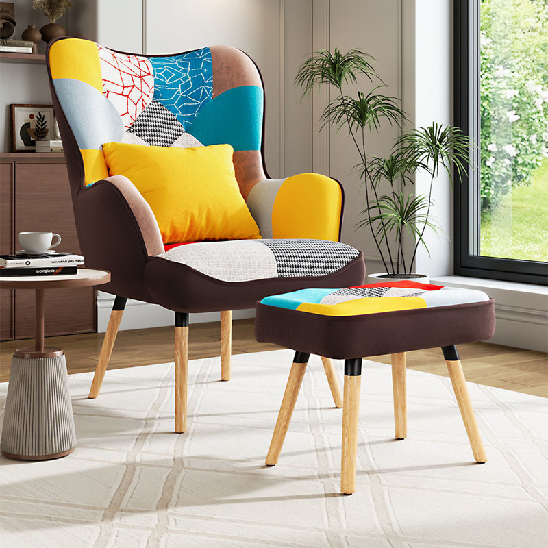 Velvet and Faux Sheepskin Armchair