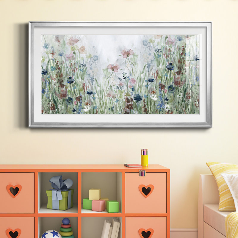 " Wildflower Fields " Painting Print, Silver, 10.5" H x 18.5" W