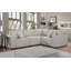 Canapé modulaire de 99 po avec repose-pieds en lin beige Melrose