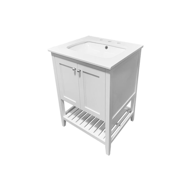 Chrisna 25'' Single Bathroom Vanity with Quartz Top