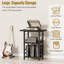 Grande table tourne-disque avec rangement en vinyle