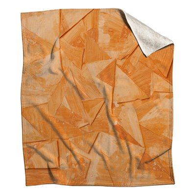 Orange Geometric Abstract Blankets