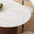 71" Modern Oval Dining Table for 6 Persons, Glossy Sintered Stone White Table top-2000919322