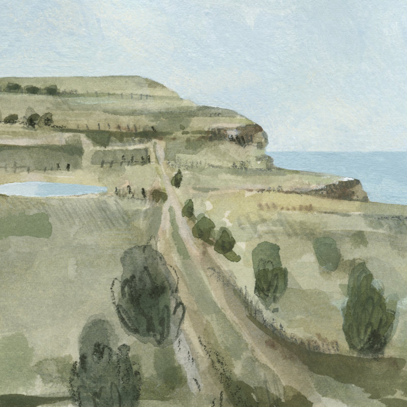 Seaside Stroll I - Wrapped Canvas Painting, 30cm H x 30cm W x 3.8cm D