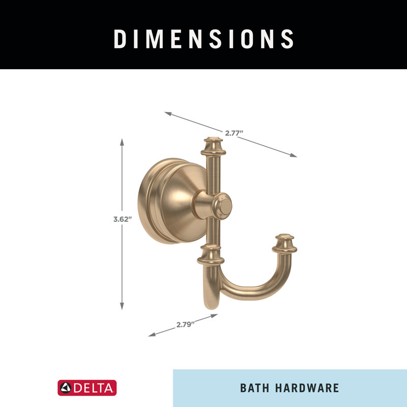 Mylan Multi-Purpose Towel Hook Bath Hardware Accessory, Champagne Bronze